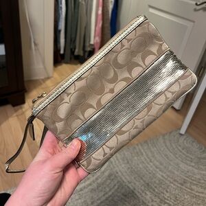Coach Gold sequence wristlet